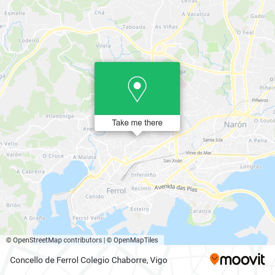 Concello de Ferrol Colegio Chaborre map