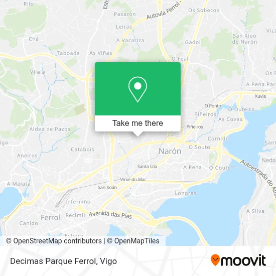 Decimas Parque Ferrol map