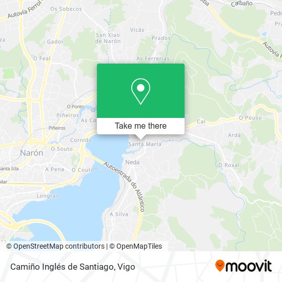 Camiño Inglés de Santiago map