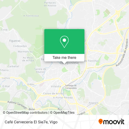 Café Cervecería El Sie7e map