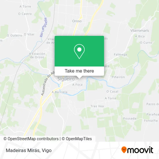 Madeiras Mirás map