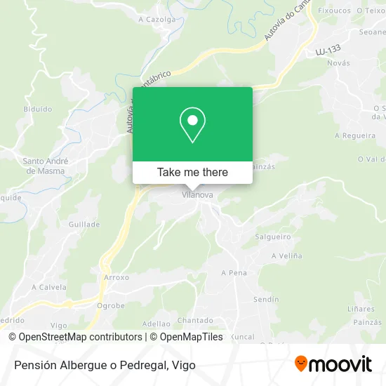 Pensión Albergue o Pedregal map