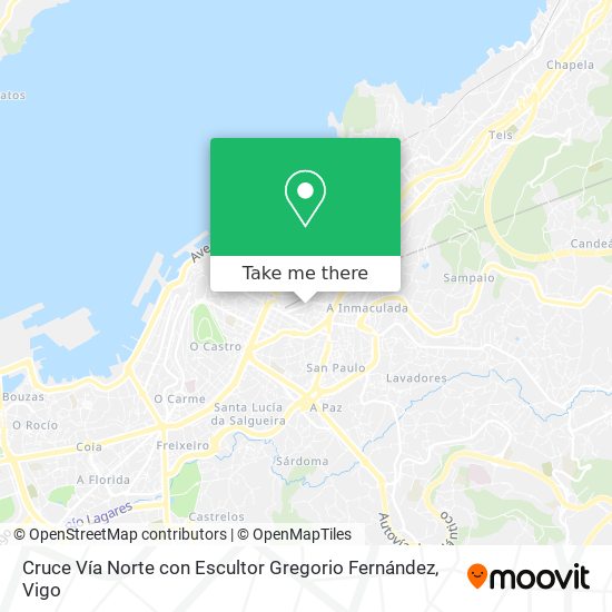 Cruce Vía Norte con Escultor Gregorio Fernández map