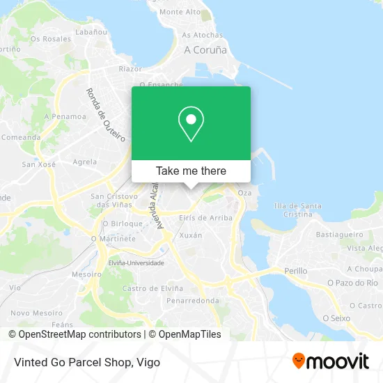 Vinted Go Parcel Shop map