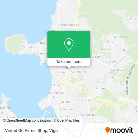 Vinted Go Parcel Shop map