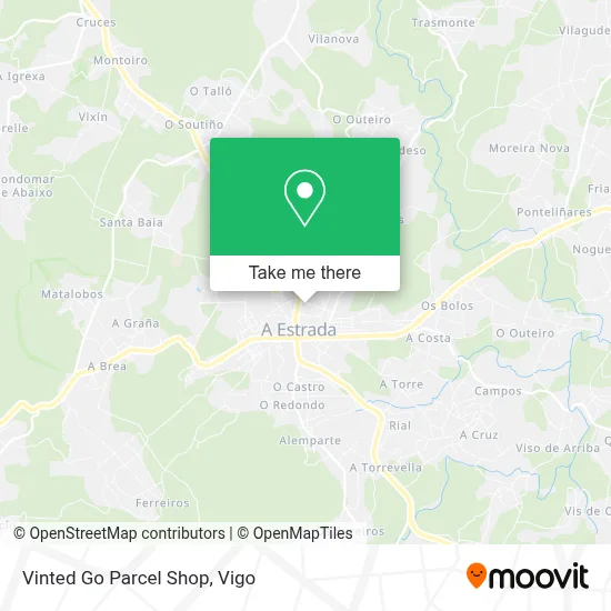 Vinted Go Parcel Shop map