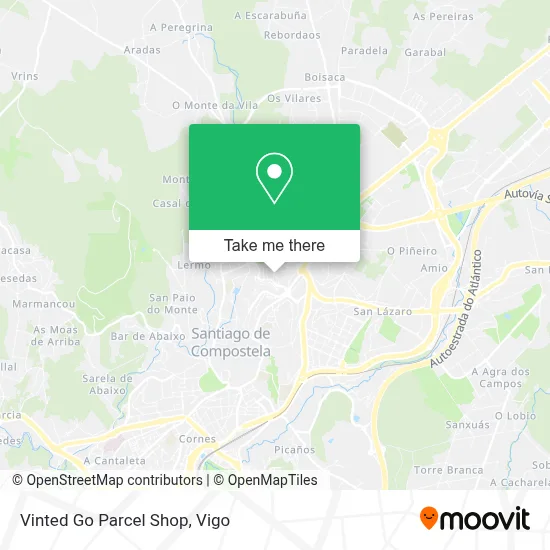 Vinted Go Parcel Shop map