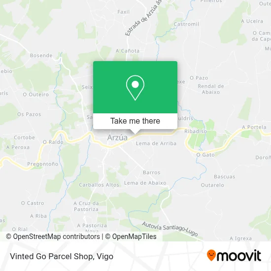 Vinted Go Parcel Shop map