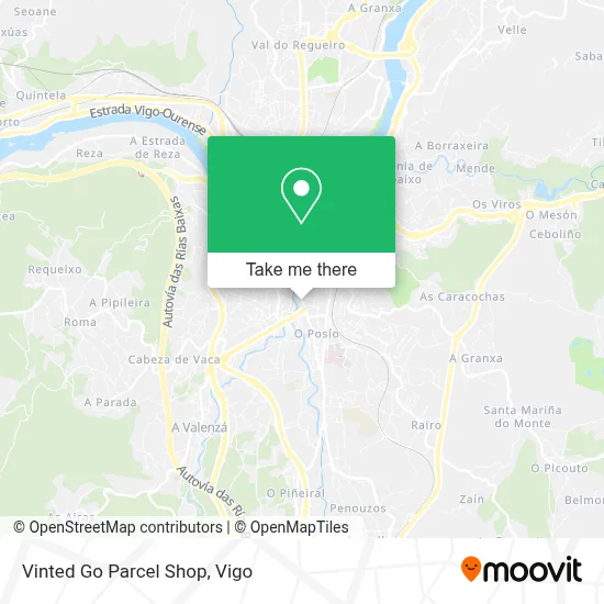 Vinted Go Parcel Shop map