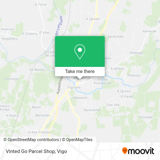 Vinted Go Parcel Shop map