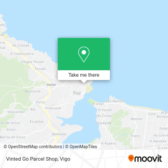 Vinted Go Parcel Shop map