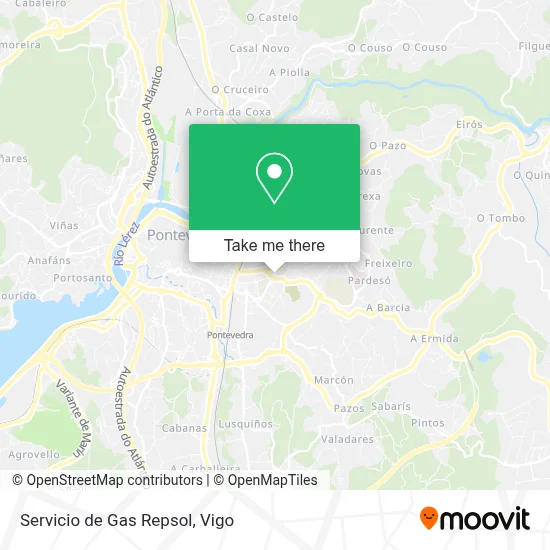 Servicio de Gas Repsol map