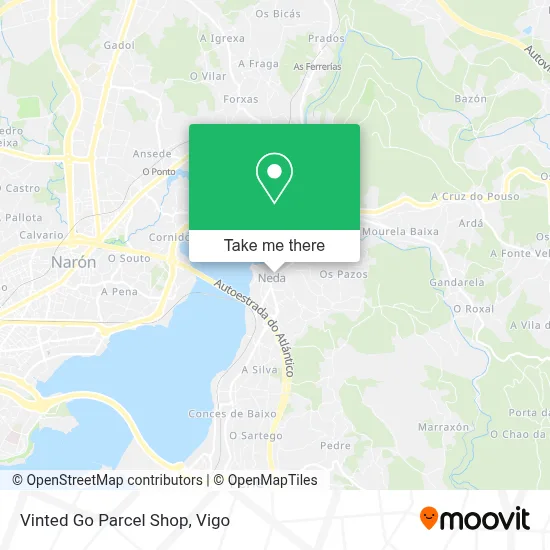 Vinted Go Parcel Shop map