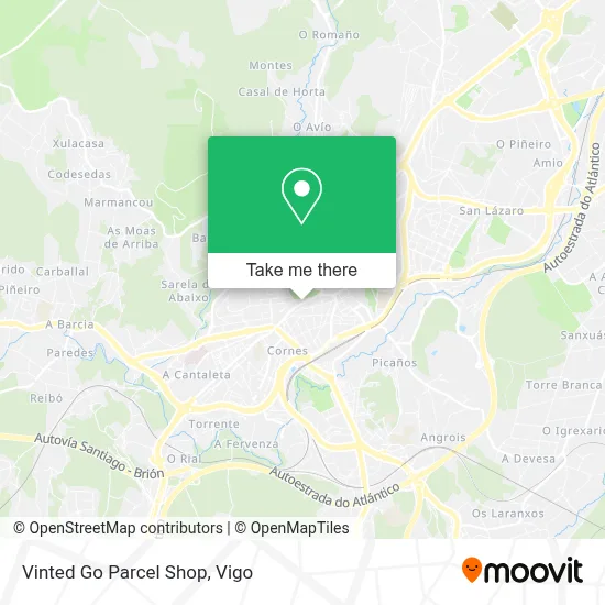 Vinted Go Parcel Shop map