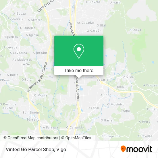 Vinted Go Parcel Shop map