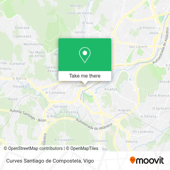 Curves Santiago de Compostela map