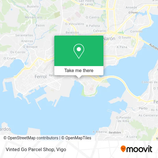 Vinted Go Parcel Shop map