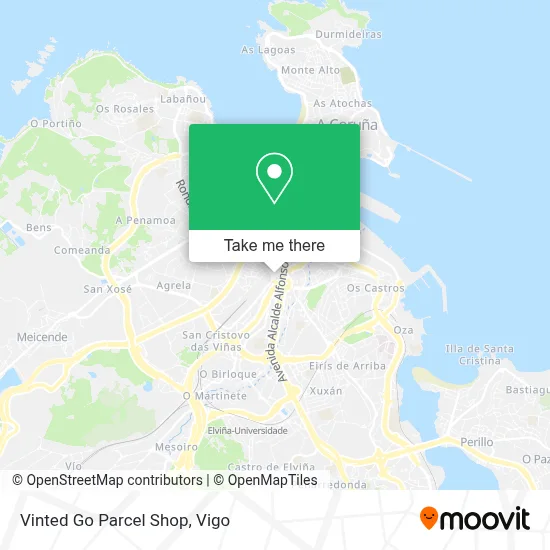 Vinted Go Parcel Shop map