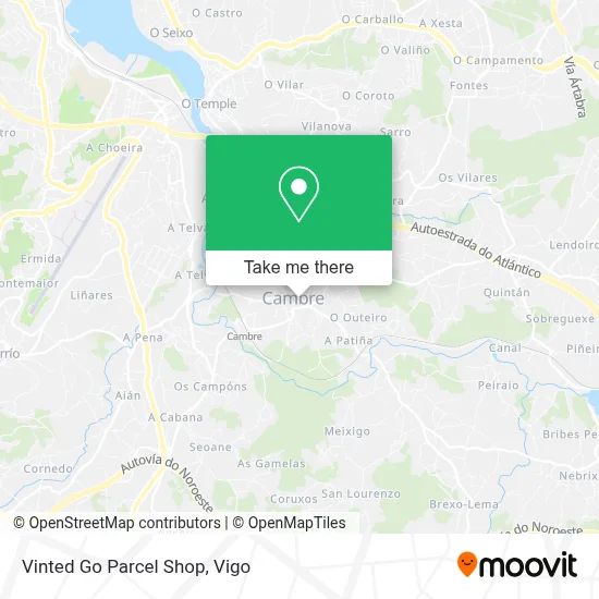 Vinted Go Parcel Shop map