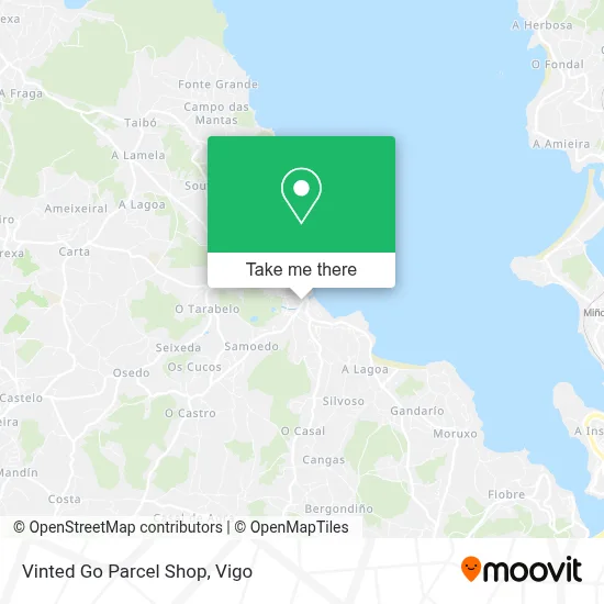 Vinted Go Parcel Shop map