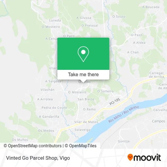 Vinted Go Parcel Shop map