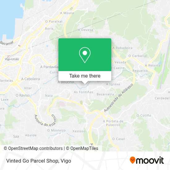 Vinted Go Parcel Shop map