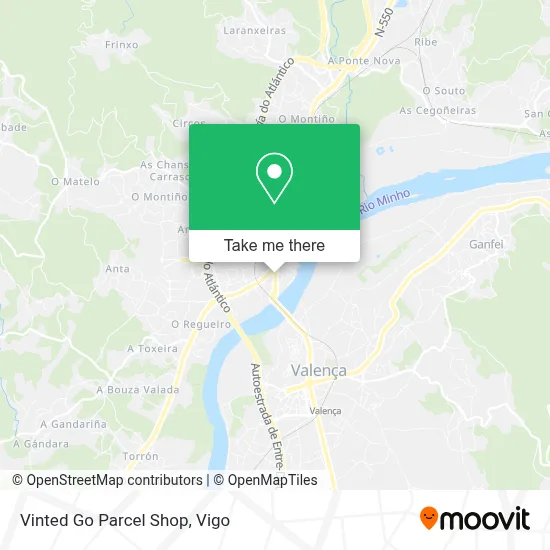 Vinted Go Parcel Shop map