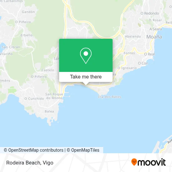Rodeira Beach map