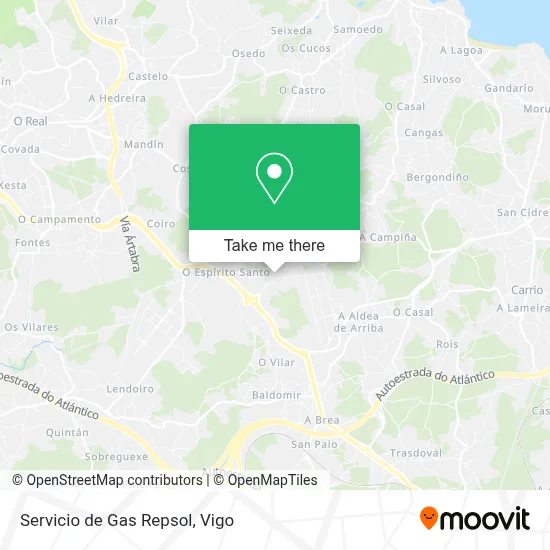 Servicio de Gas Repsol map