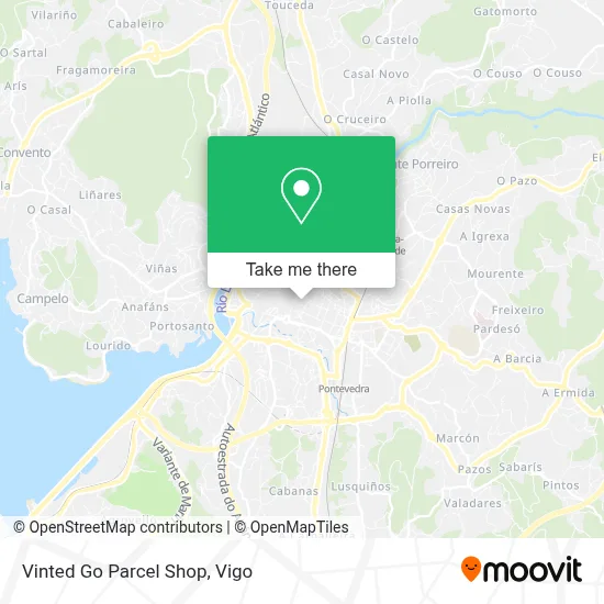 Vinted Go Parcel Shop map