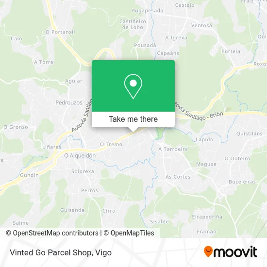 Vinted Go Parcel Shop map