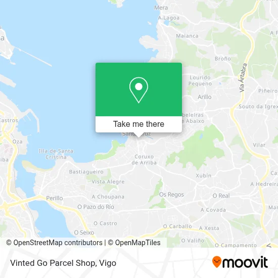 Vinted Go Parcel Shop map