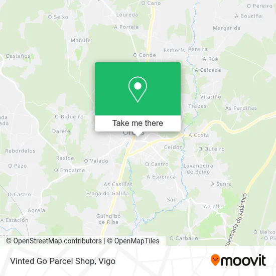 Vinted Go Parcel Shop map