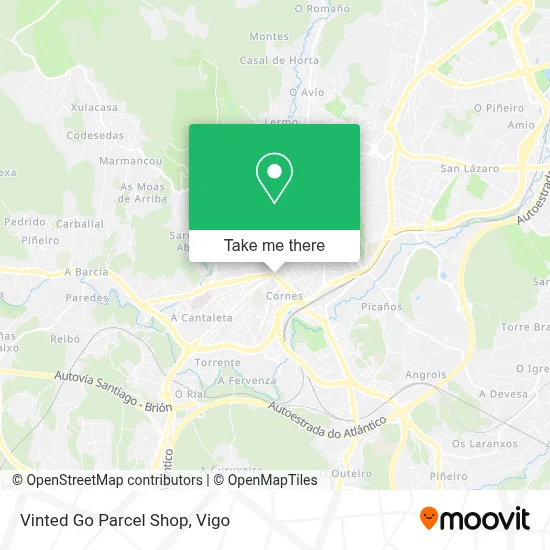 Vinted Go Parcel Shop map