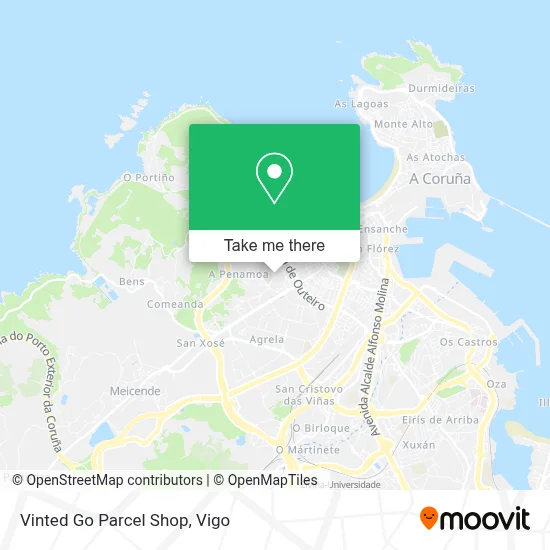 Vinted Go Parcel Shop map