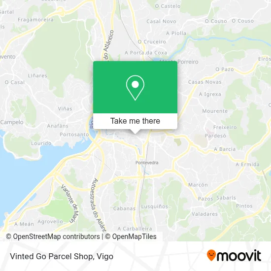 Vinted Go Parcel Shop map