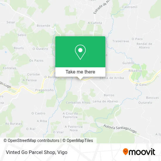 Vinted Go Parcel Shop map