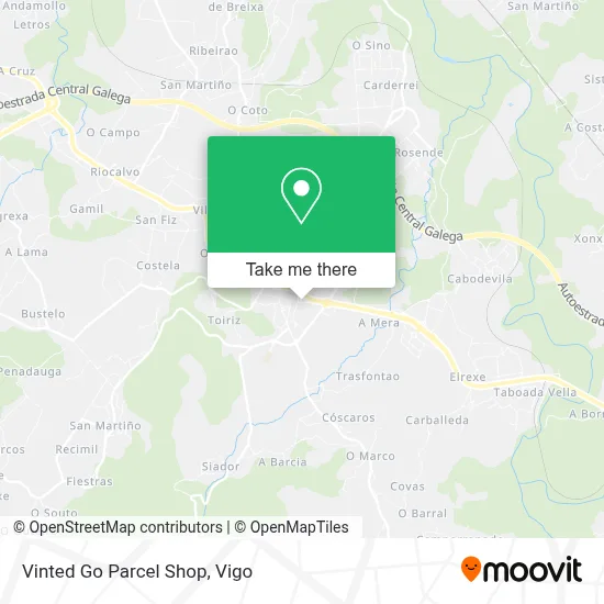 Vinted Go Parcel Shop map