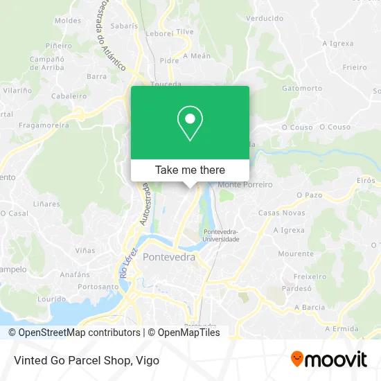 Vinted Go Parcel Shop map