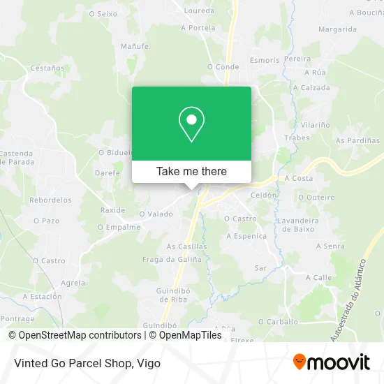 Vinted Go Parcel Shop map