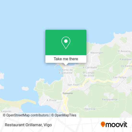 Restaurant Orillamar map