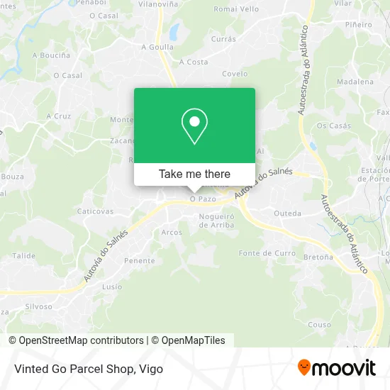 Vinted Go Parcel Shop map