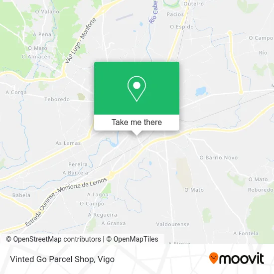 Vinted Go Parcel Shop map