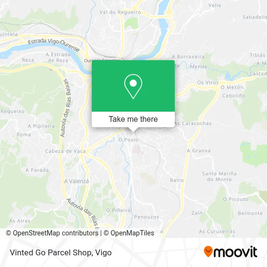 Vinted Go Parcel Shop map