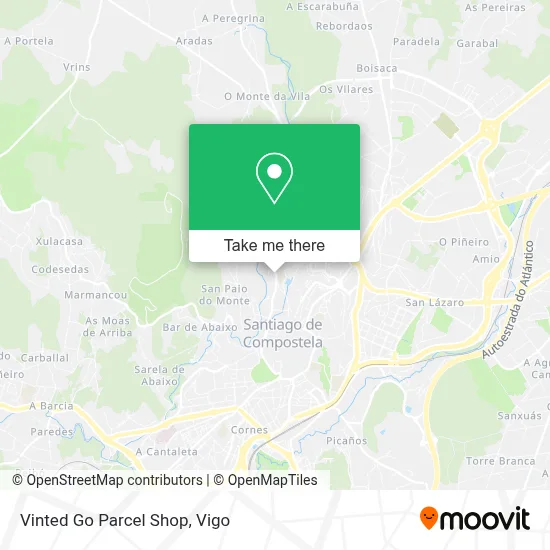 Vinted Go Parcel Shop map