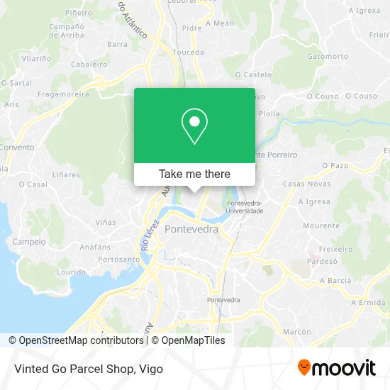Vinted Go Parcel Shop map