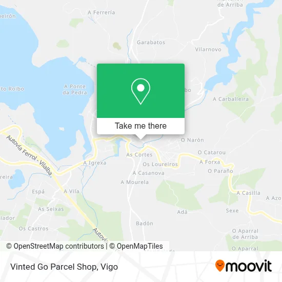 Vinted Go Parcel Shop map