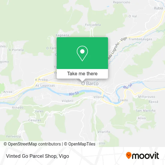 Vinted Go Parcel Shop map