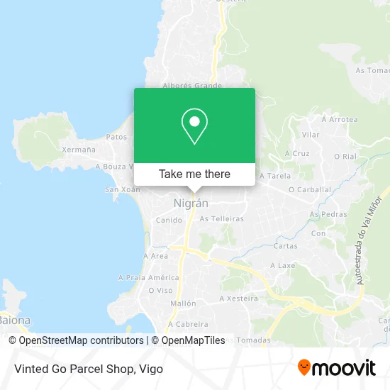 Vinted Go Parcel Shop map