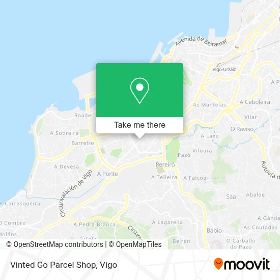 Vinted Go Parcel Shop map